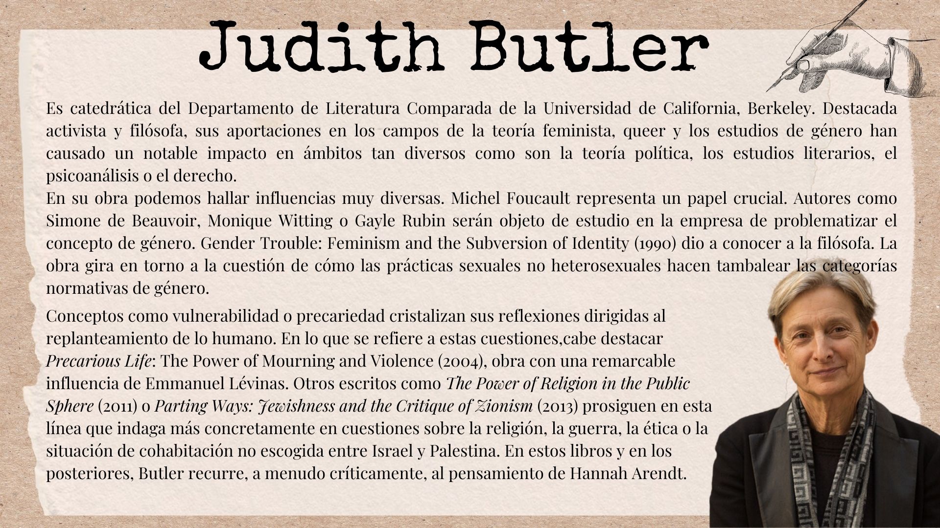 Judith Butler. Vulnerabilidad  o precariedad