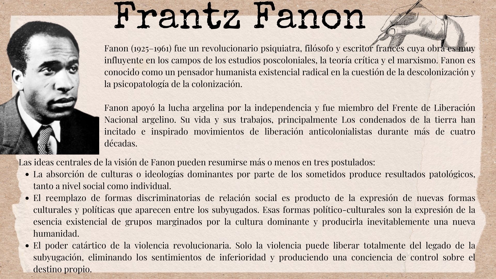 Datos sobre Frantz Fanon