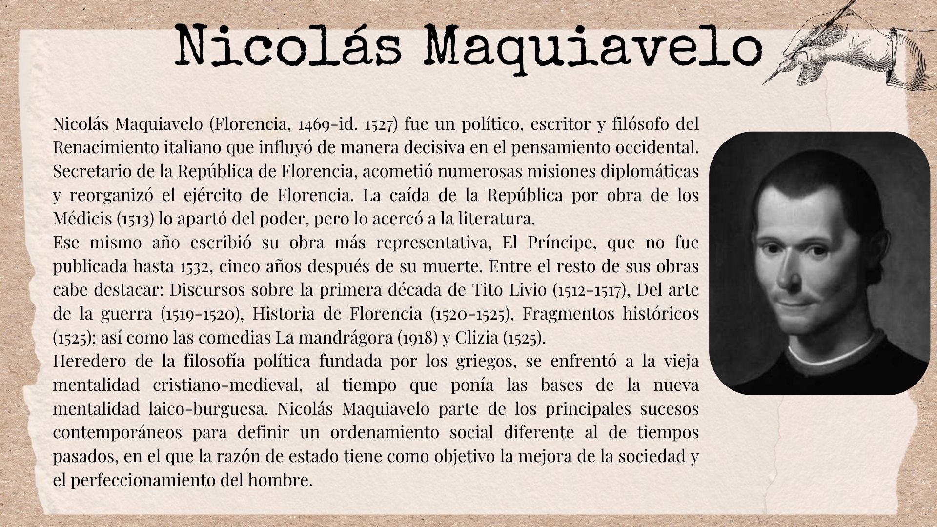 Maquiavelo. El poder y organización política