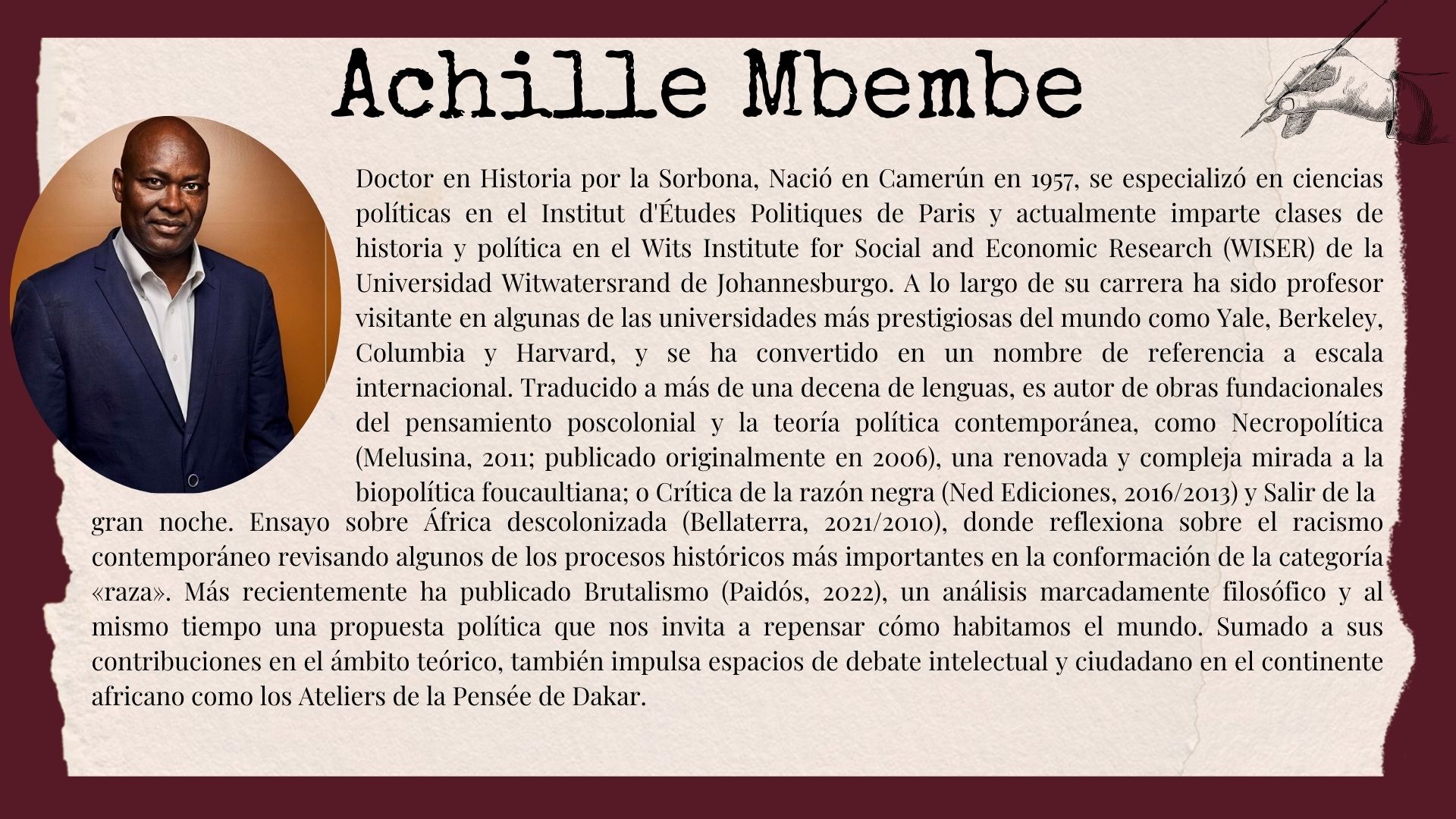 Achille Mbembe y el racismo contemporáneo