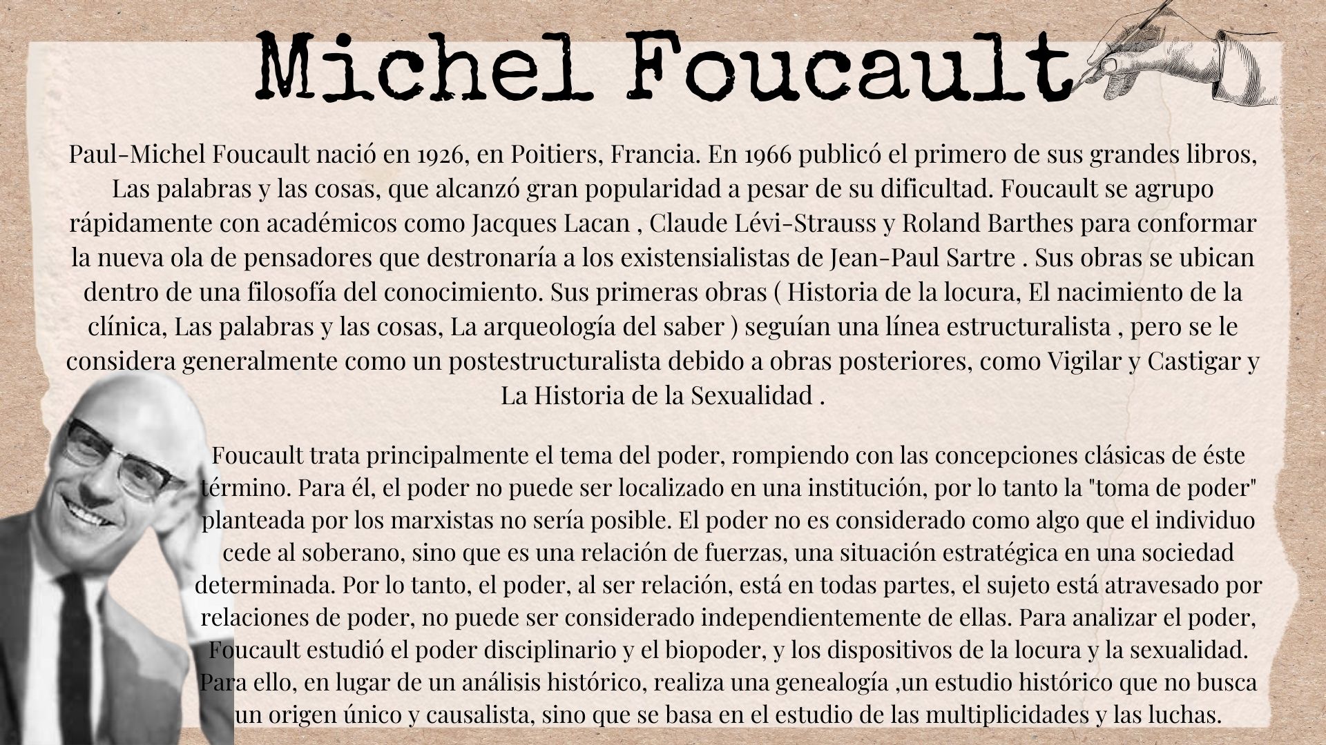 Biografía de Michel Foucault. Poder, dominación.